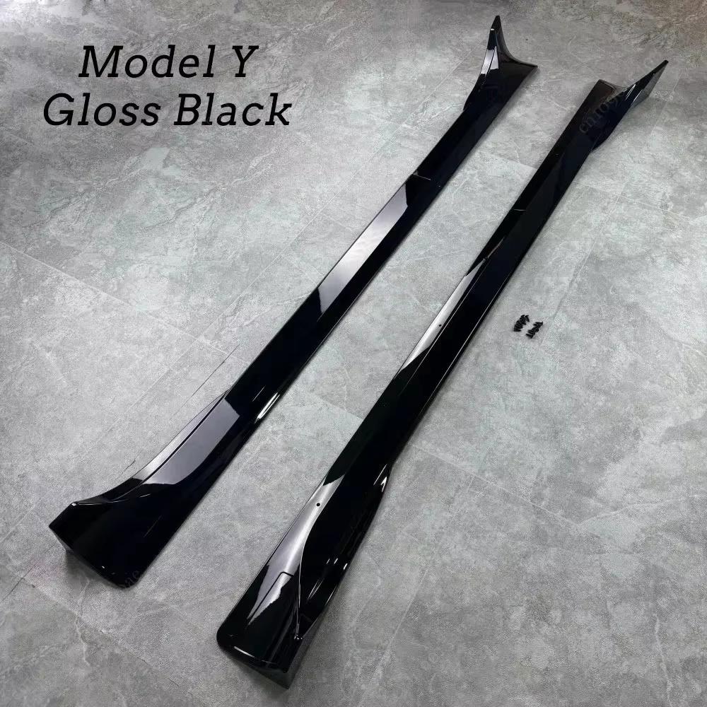 4pcs Side Skirts Spoiler Body Kits For Tesla Model Y 3 Highland Guard Extension Rocker Panels 2017-2024 Splitters Accessories