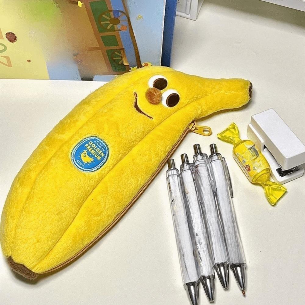 Creative Banana Pencil Case Cartoon Banana Pencil Pouch Charming Stationery Bag Home