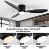 IRALAN Ceiling Fan With Light 6-speed Choice Reversible DC Motor 3CCT with Remote Control Whisper Easy Install black/White/Wood