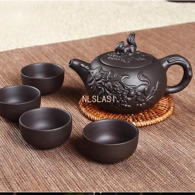 1 STÜCK 140ml Yixing Lila Ton Teekanne Kleine Kapazität Zhu-Schlamm Handgefertigt Kugel-Loch Teekanne zisha Teeset