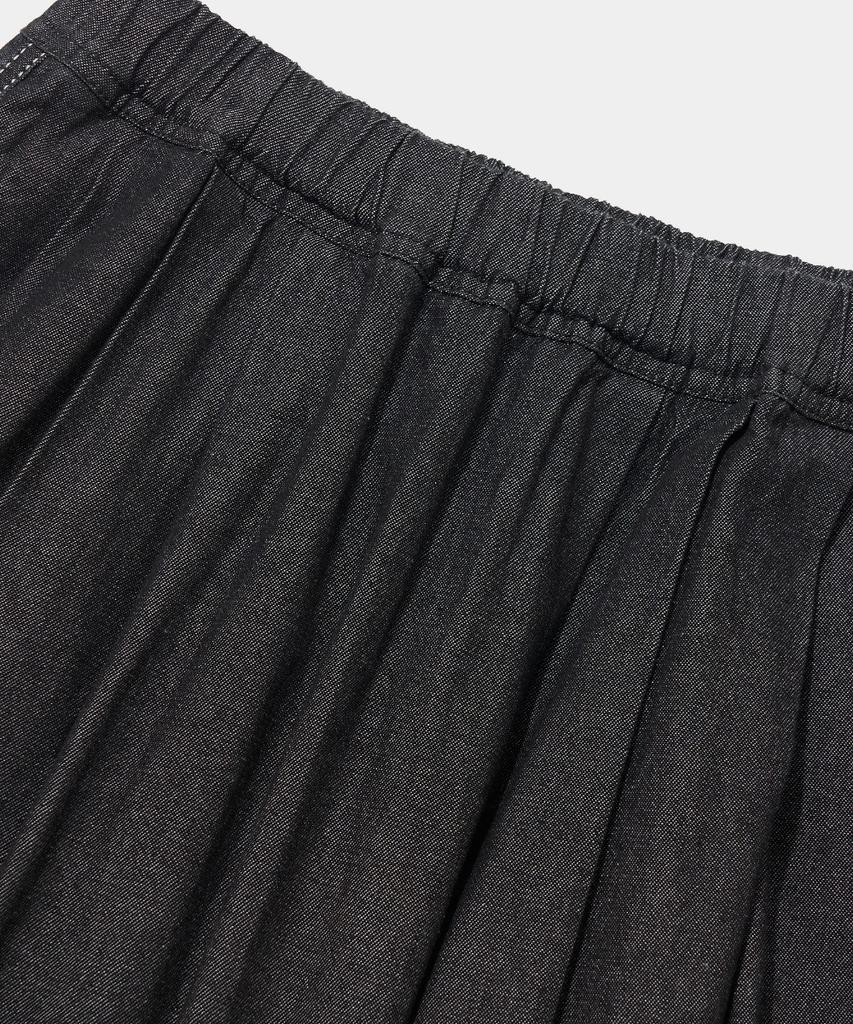 COLUMBIA UNIVERSITY All-Round Twotuck Denim Long Skirt_Black Jean