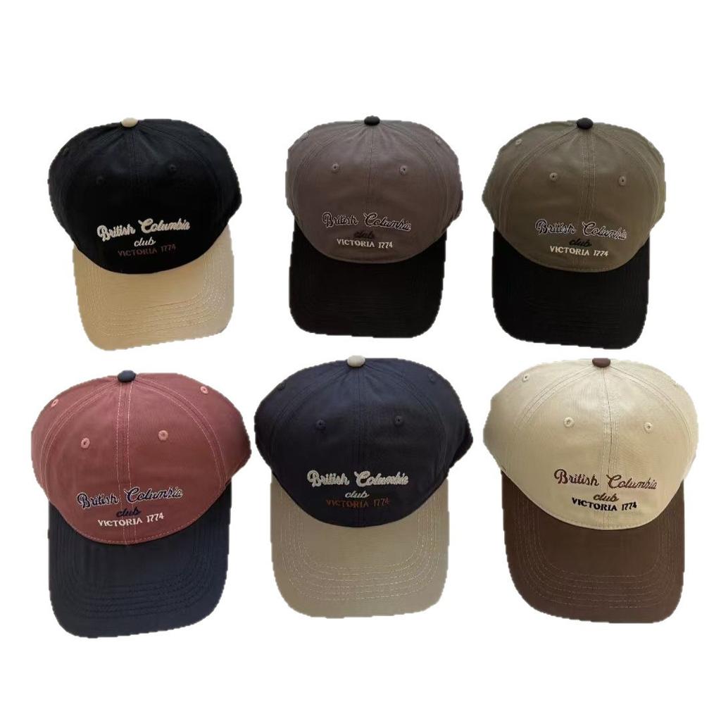 Spring New Original Color Matching Baseball Cap Women Deepen the Big Head Circumference and Show the Face Small Thin Contrasting Color Cap Men