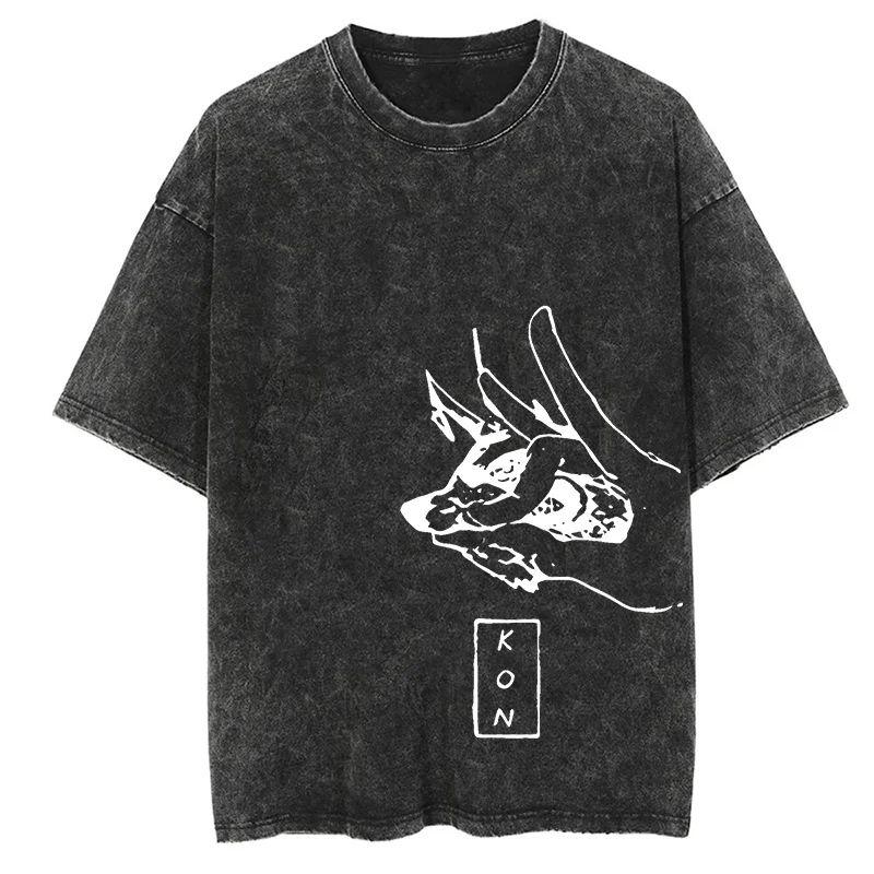 Nouveau T-shirt de haute qualité Chainsaw Man Anime pour hommes et femmes en coton avec impression lavée vintage Streetwear Rétro Hauts de Sport Fitness