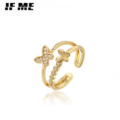 Trendy Butterfly Ring For Women Fashion Resizable Gold Wedding Opening Finger Rings Personality Jewelry