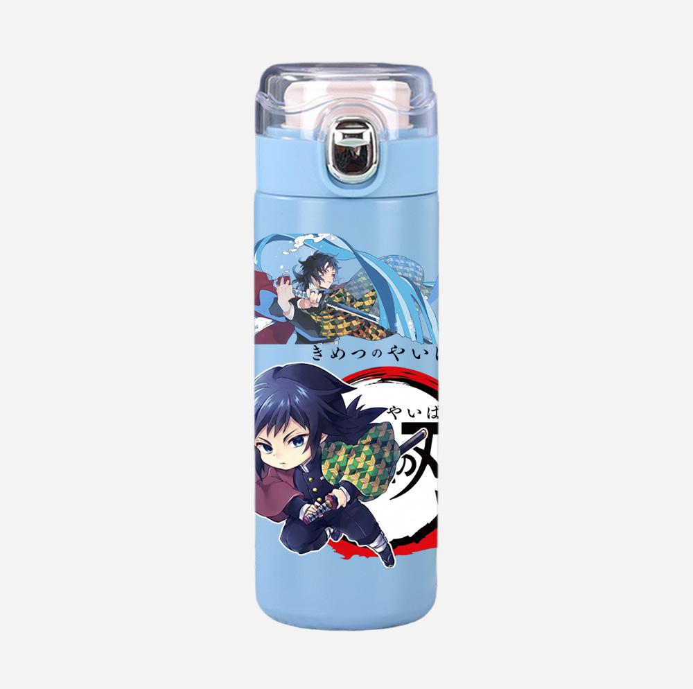 Cană Termos Imprimată Anime Demon Slayer Sticlă de Apă Portabilă din Oțel Inoxidabil Etanșă Camping Cană de Apă 400 ml Cadou
