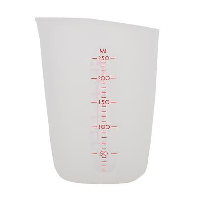 Transparent Soft Silicone Measuring Cup Visual Semi Permeable Milk Cup (250ml)