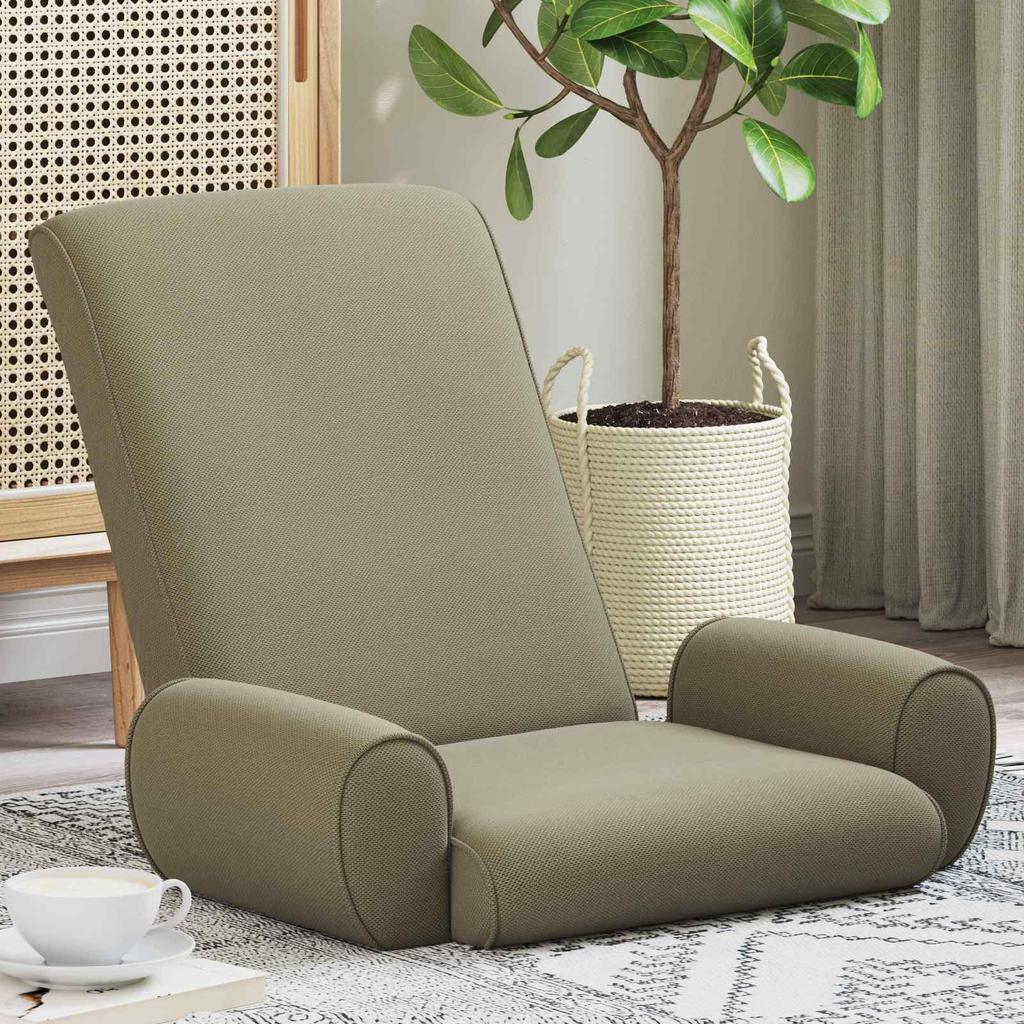 Adjustable Floor Chair Khaki Coarse Velvet