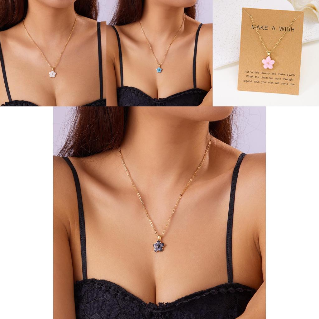 Trendy Spring Flower Necklace For Women With Alloy Pendant And Casual Style