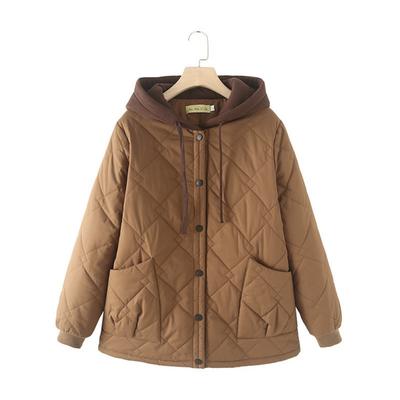 Women's Autumn Winter Loose Casual Hooded Coat  Cotton Jacket Thicken Cotton-padded Parkas Overcoat
