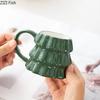 Christmas Tree Porcelain Mugs Water Cup Xmas Tableware 230ml Coffee Mug Dining Table Afternoon Tea Teacup Fruits Juice Cup
