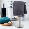 1 Set Towel Rack Strong Load-bearing Stainless Steel T Shape Standing Type Hand Cleaning Cloth Rack Shelf Bathroom Accessories