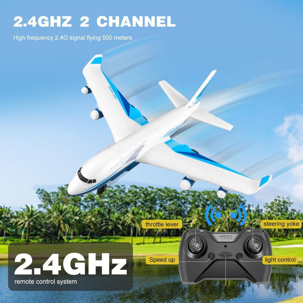 4DRC Remote Control Airplane for Kids Boys Adults, G2 Remote Control Plane Jet for Beginners Adult, Ready To Fly Airplane with One Key Aerobatic LED
