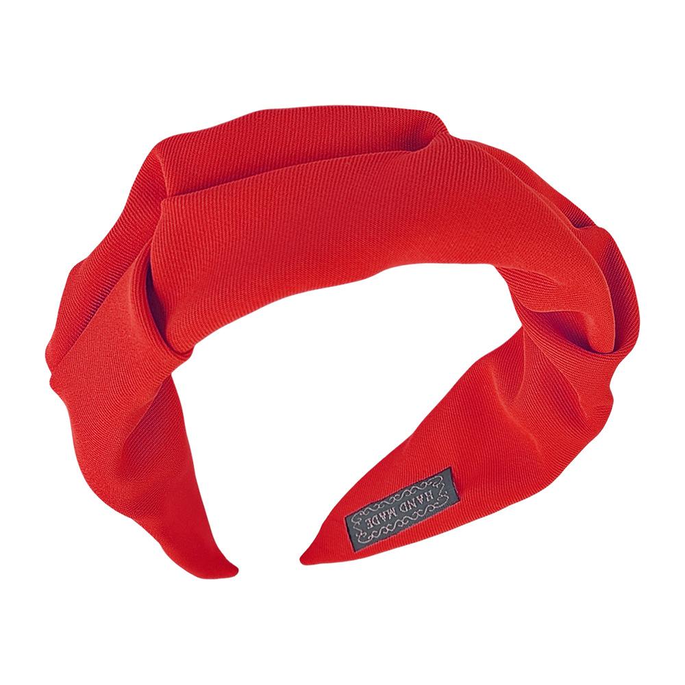 Koreansk hårtilbehør Ensfarget bomull krøllet hodebøyle for kvinner med bred ramme Makeup-hårbånd for hodeplagg for kvinner