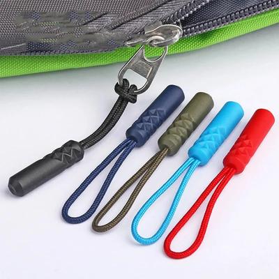 10 pçs/conjunto 10 Cores Puxador de Zíper Puxador Extremidade Ajuste Cordão Etiqueta Clipe de Substituição Fixador de Fivela Quebrada Mala Tenda Mochila Cordão de Zíper