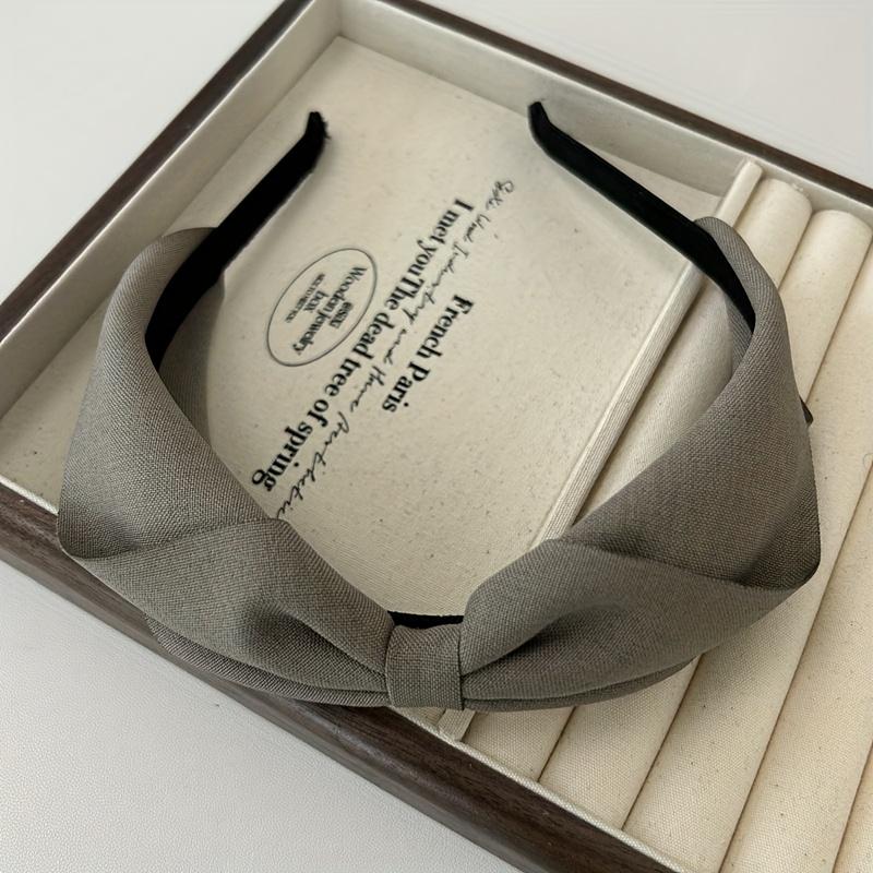 [Popular in Europe And America] Ins Style Easy Bow Headband, Full of Texture, Create a Delicate Shape, Easy Solid Color Bow Headband,
