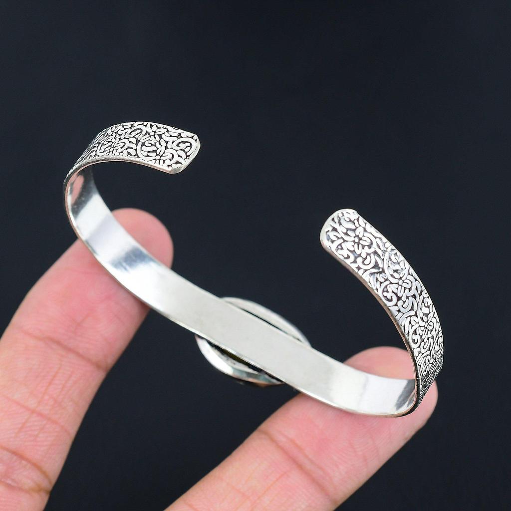 925 Sterling Silver Oval Septarian Stone Anniversary Birthday New Bangle Jewelry