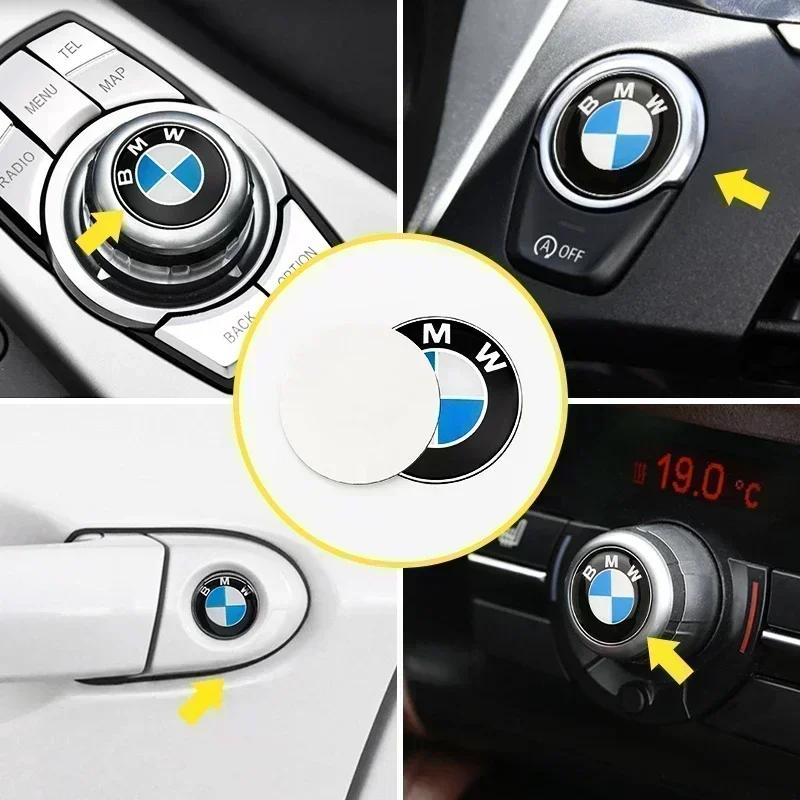 Epoxy/Aluminum Car  Label Decal Badge Covers Logo stickers 11 18 20 25 29mm for Bmw E63 E64 E68 F03 F04 F15 E71 E72 E70 E83 E84 CVC1