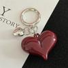 Black Transparent Puffy Heart Charms Keychain Grunge Fashion Bag Backpacks Hanging Ornament Car Key Chain for Women