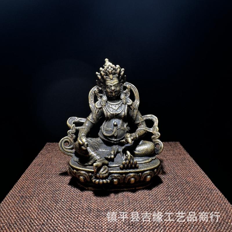 Huang Cai Shen Antique Imitation Crafts Copper Sculpture Ornament Iron Pendant Accessory Hanging Tibetan Style Collectible Craft