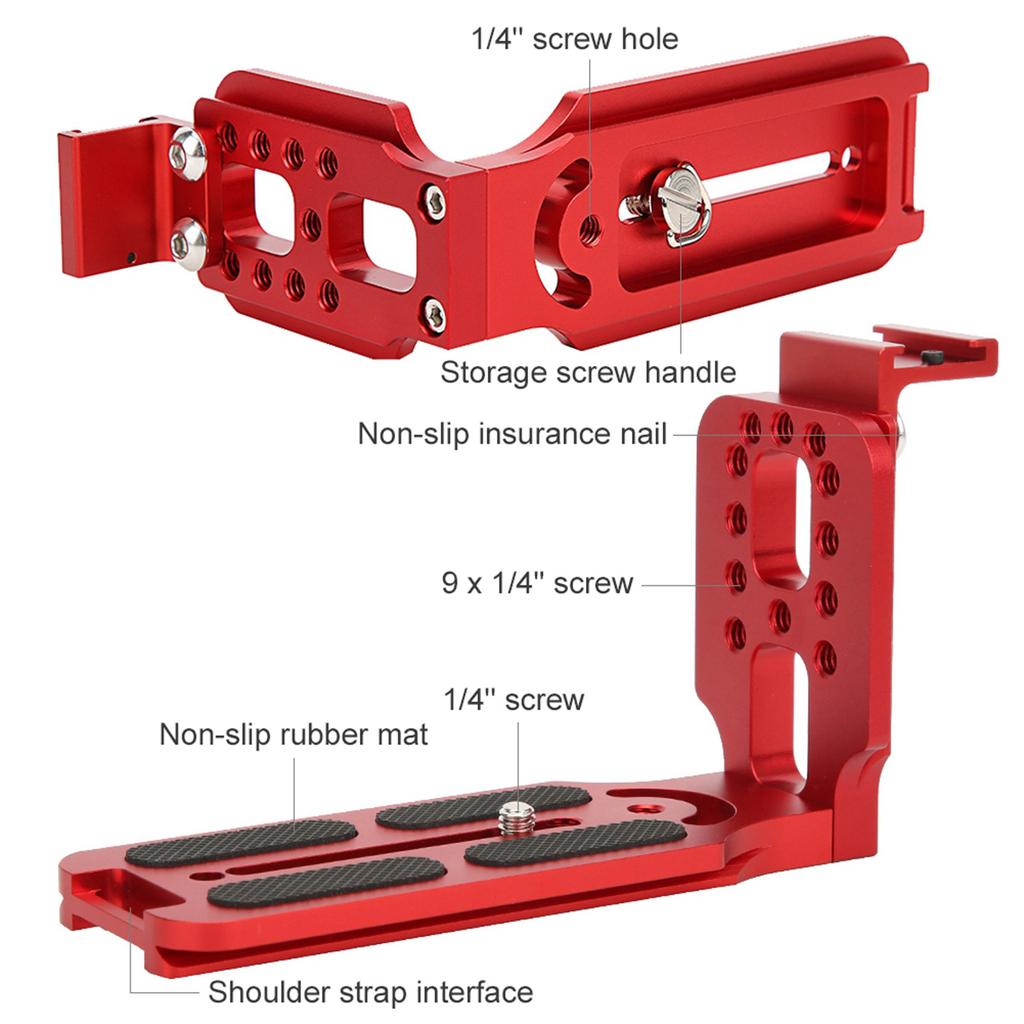 L Shape Quick Release Plate  Metal L Shape Quick Release Plate with Hot Shoe Mount for Hydraulic Ballhead SLR Camera