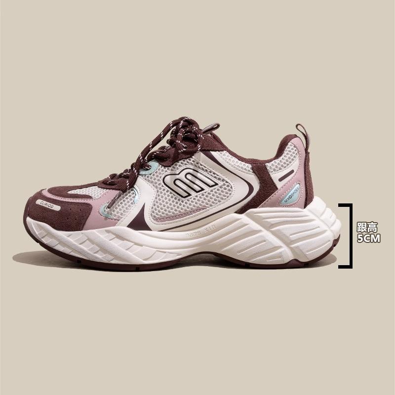 Thick-soled small man height increase versatile dad shoes new spring and autumn models soft-soled not tired feet sports women's shoes