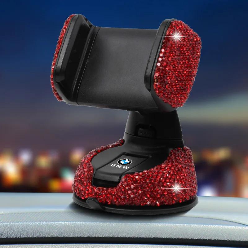 Rhinestone Decor Car Sturdy Phone Stand Durable Stylish For BMW E90 E60 E61 E93 E87 E36 E46 E39 E53 F30 Styling Auto Accessories