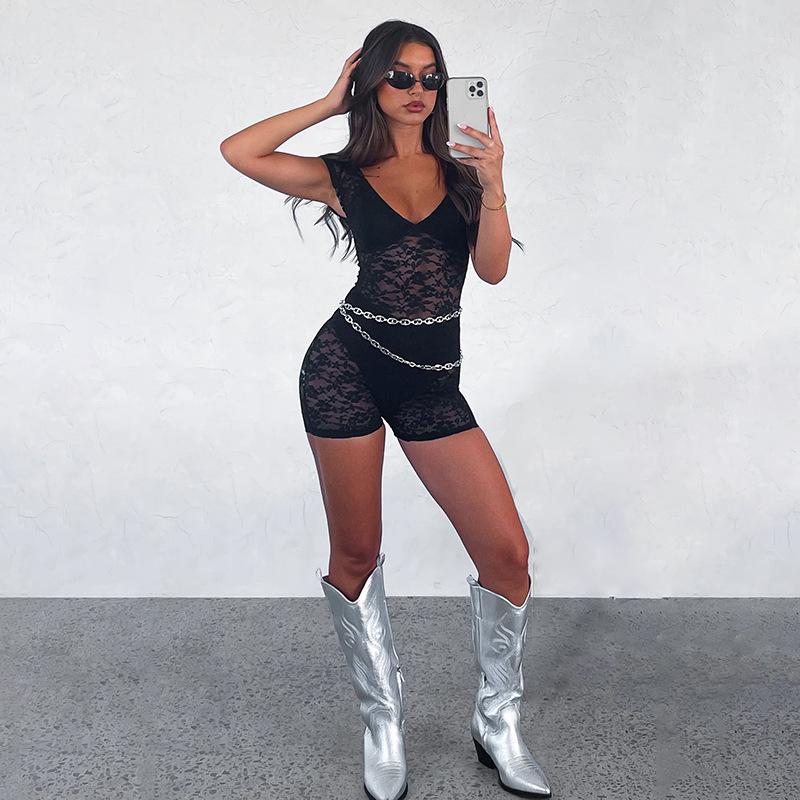 Salopetă sexy de damă brodată 2024 Primăvară/Vară - La modă și cu croială slim