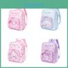 Süßer Melody Cinnamoroll Cartoon PU-Leder Schulrucksack für Teenager