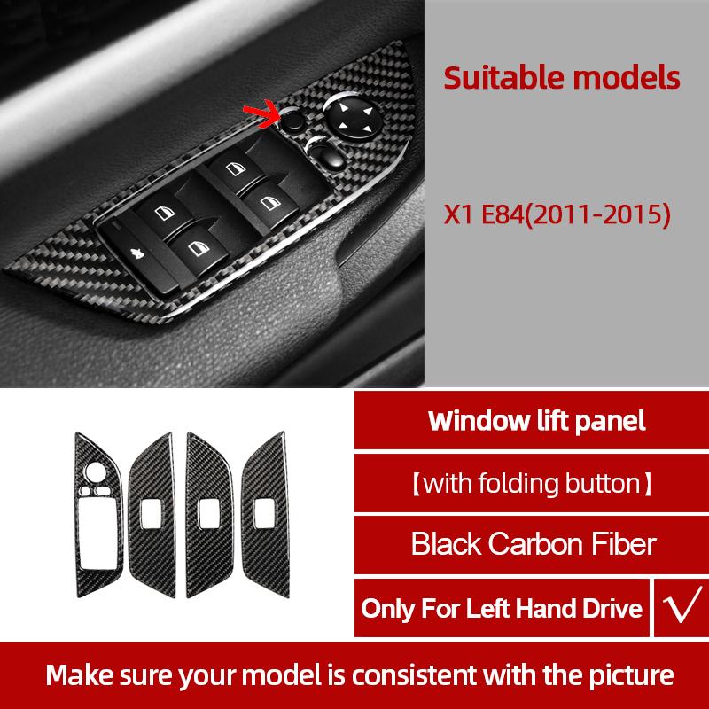 For BMW X1 E84 2011-2015 Carbon Fiber Center Console Gear CD Door Panel Trim Sticker Decoration Car Interior Tuning Accessories