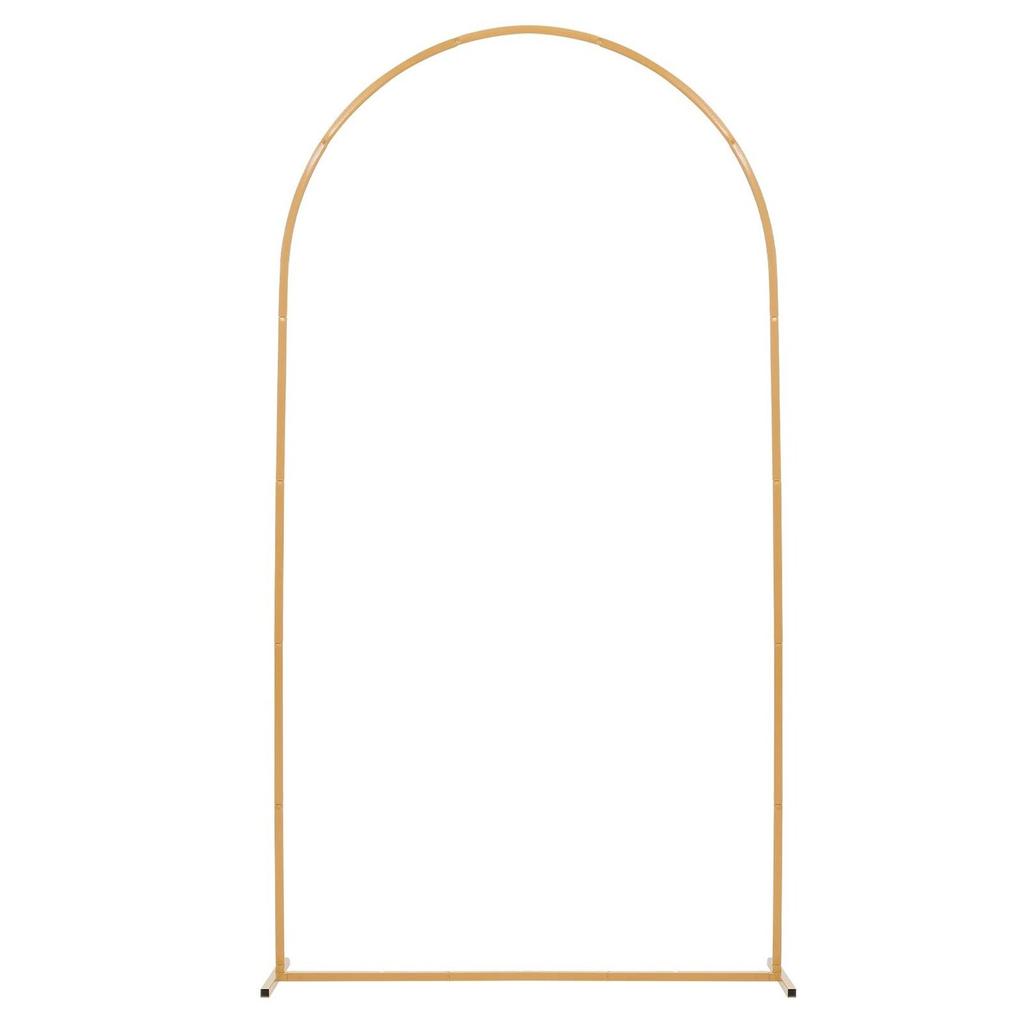 Arch Backdrop Stand, 2.2 x 1.2 m, Stable Structure, Easy Assembly, 1 Piece Gold Metal Arch Backdrop Stand for Wedding, Birthday Party, Graduation,