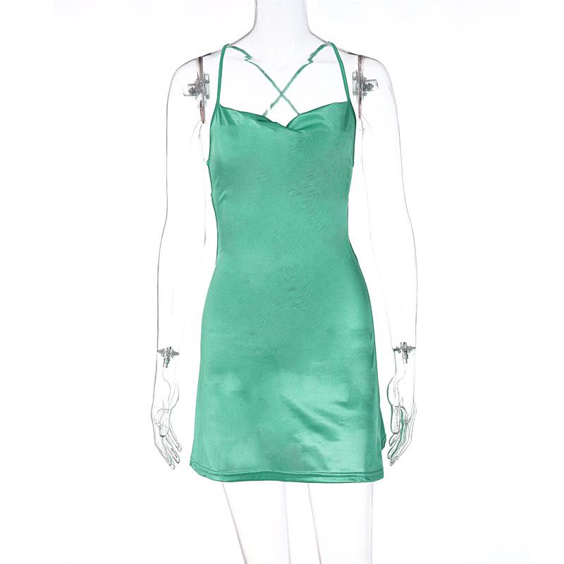 Vestido Sexy ajustado con tirantes para mujer, moda Primavera/Verano, falda sin mangas a la cadera, vestido de fiesta para mujer