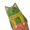 Wooden Hand-Carved Cat Figurine, Artistic Kitten Ornament, Rustic Collectible Kitty Sculpture, Unique Desktop Ornament Birthday Gift for Friends Cat