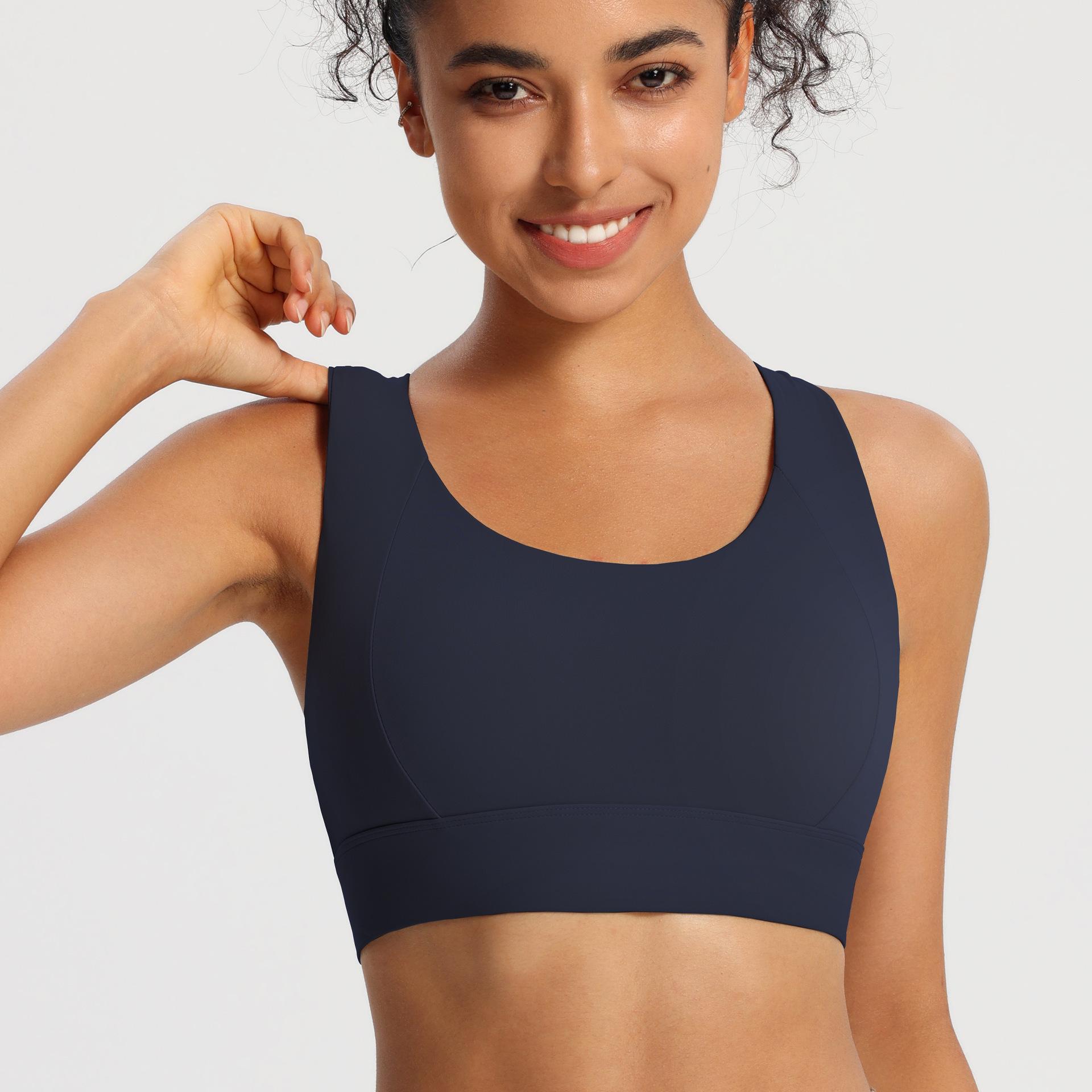 Women s High-Intensity Sports Bra: Shockproof, Fixed Cup, Adjustable Back, Ideal for Running and Yoga. Medium