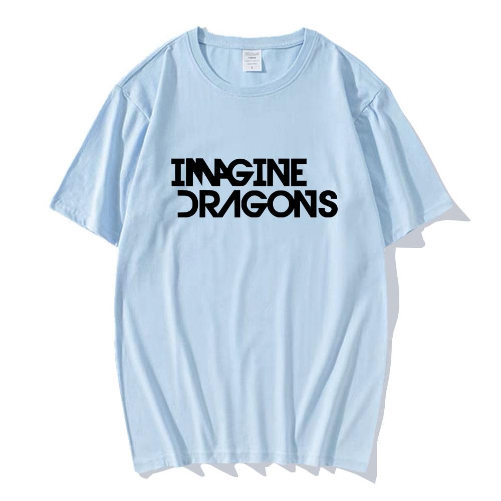 Imagine-Dragons Loom World Tour T-shirt Letter Graphic Printing Tee-shirt Streetwear Hip Hop Men Women Cotton Tshirts Harajuku