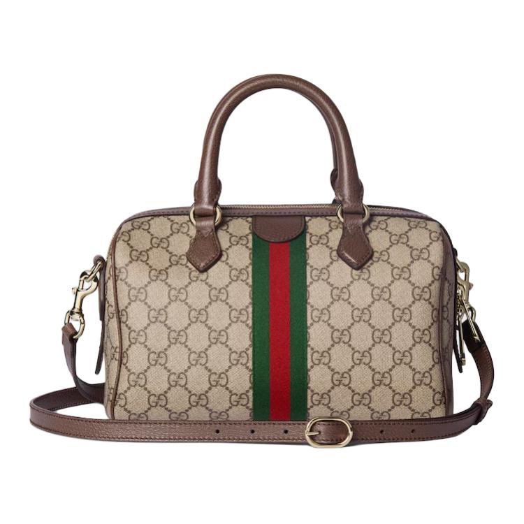 Gucci Ophidia Logo Læder Skulder Tote Taske Mellem Størrelse Damehåndtasker Brun 836825-FAE0J-9867