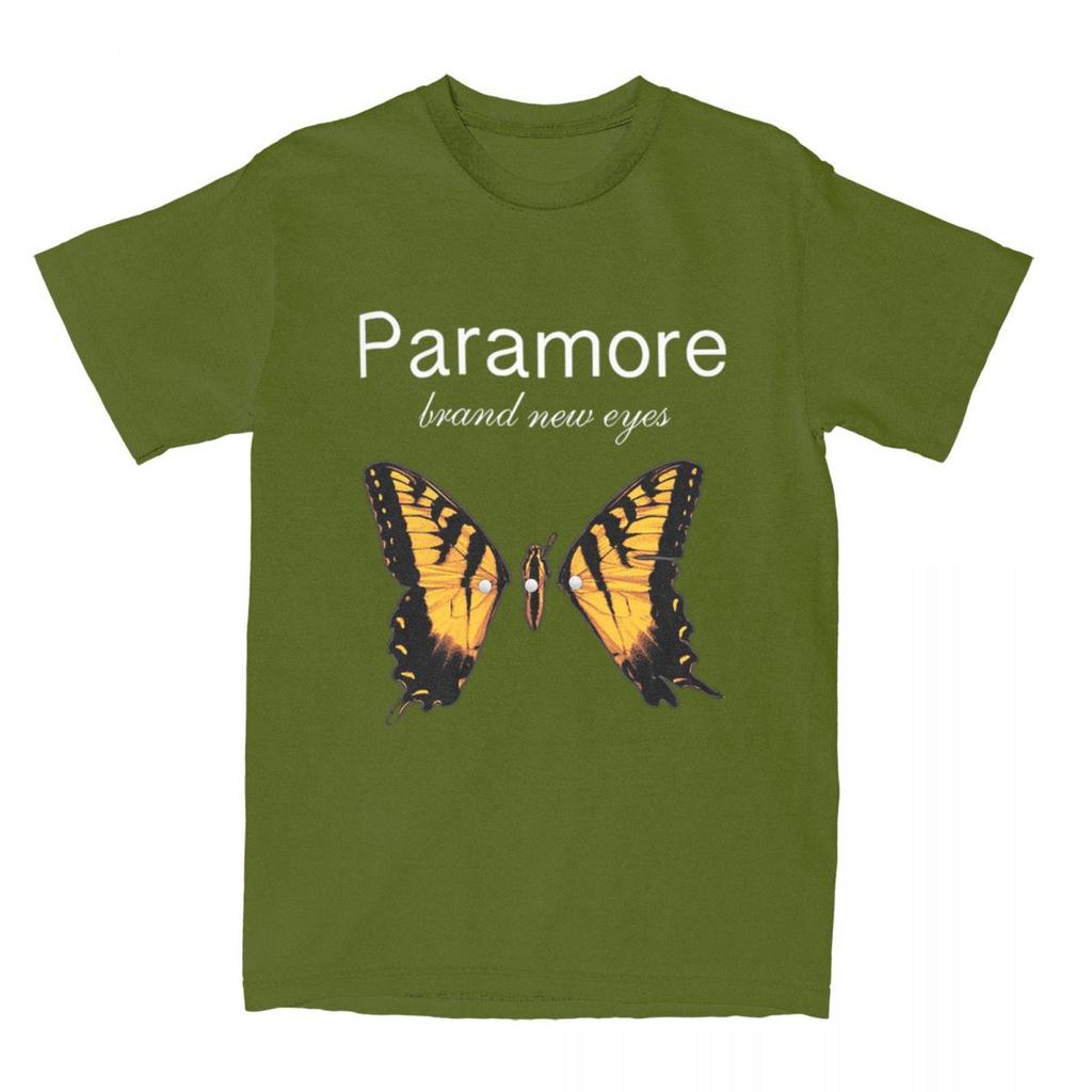 Men Women's Paramore Butterfly Logo Shirt Outfits Vintage Cotton T Shirts Tee Clothing Printed