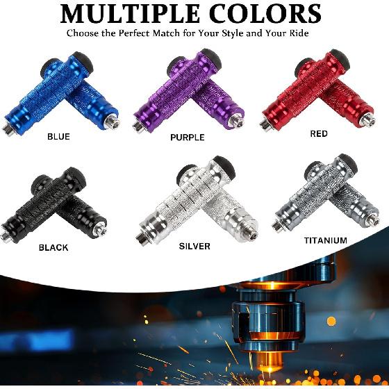 XINGWU Universal M8 Foot Pegs Bike Pegs CNC Anti-Skid Footpegs for Super 73 Yamaha Honda Suzuki Aprilia Electric Car Motorbike Scooter Mini Bike
