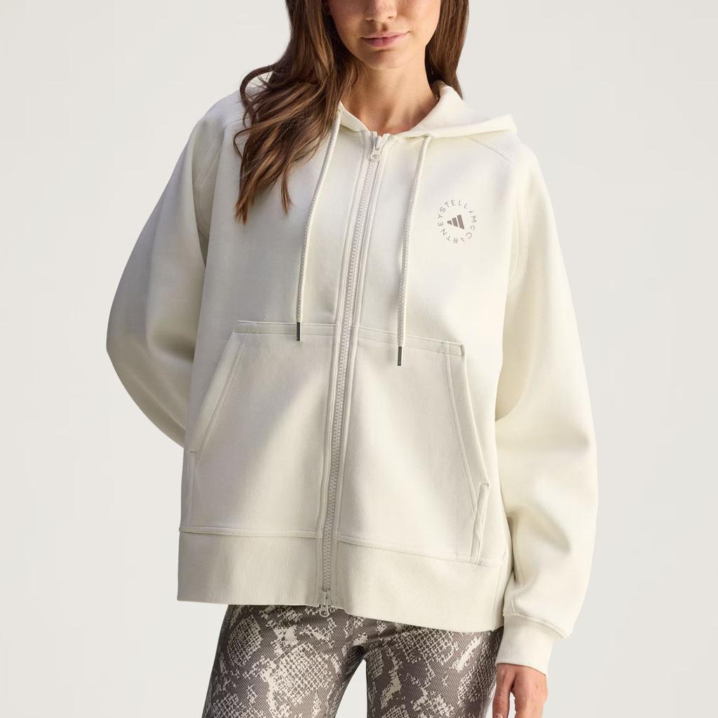 Adidas Stella McCartney Full-Zip Hoodie Sports Loose Fit Raglan Long Sleeve Jacket Women Jackets JX6769