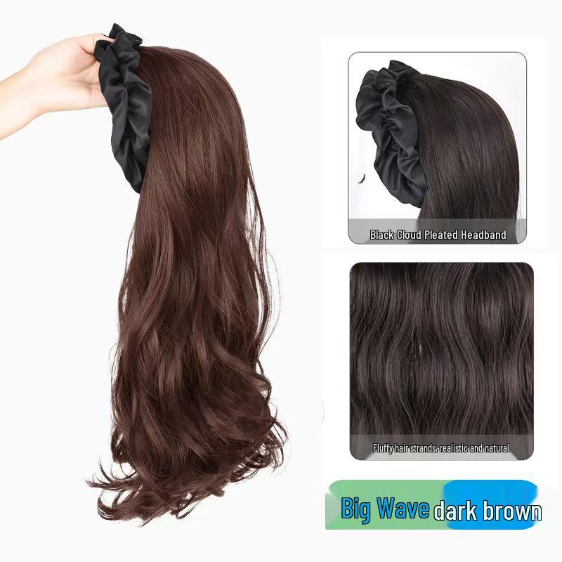 Elegant Cloud Headband with Long Curly Fake Hair