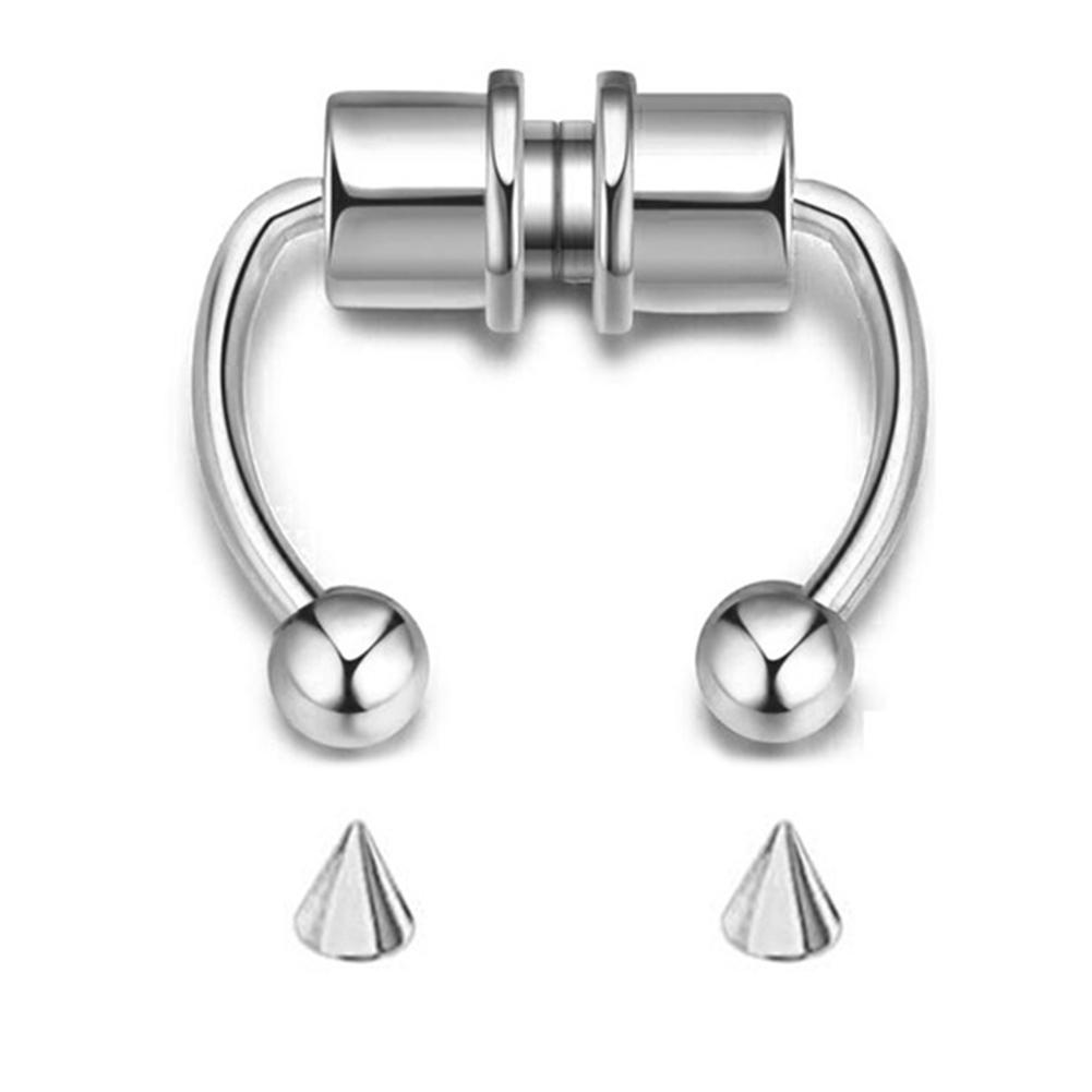 16 Piercing A Ferro Di Cavallo Per Labbro E Naso – Finto Setto Nasale Clip On In Argento, Per Donna E Uomo