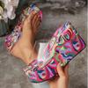 Sandali a ciabatta da donna in PVC trasparente con punta aperta Estate Zeppa 10 cm Tacchi Alti Pantofole da donna Piattaforma Casual Sandali