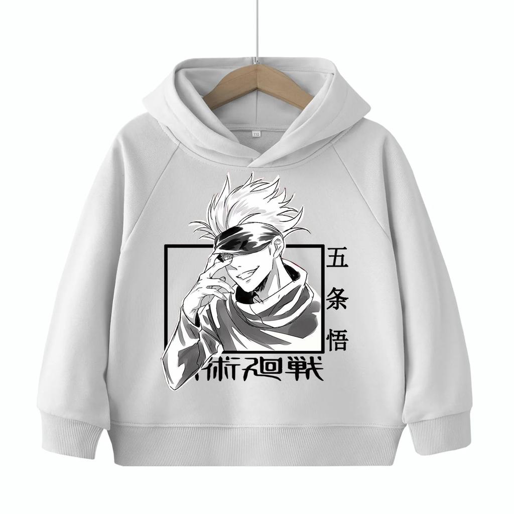 Jujutsu Kaisen Gojo Satoru Anime Children's-Hoodie Harajuku Hip Hop Pullover Tops Sweatshirt