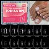 240/320Pcs Diy Home Salon Extension Press On Nail Short Toesnail Tips Square Clear&Matte Soft Gel Nails Full Cover Nail Stickers