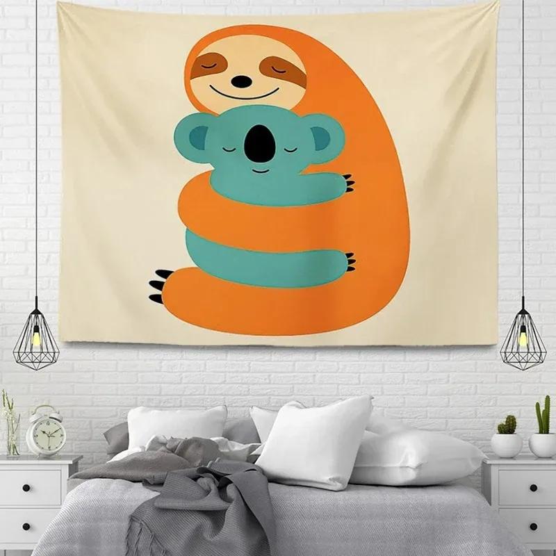 Cartoon Animals Simple Decorative Tapestry Home Wall Living Room Office Decorative Tapestry