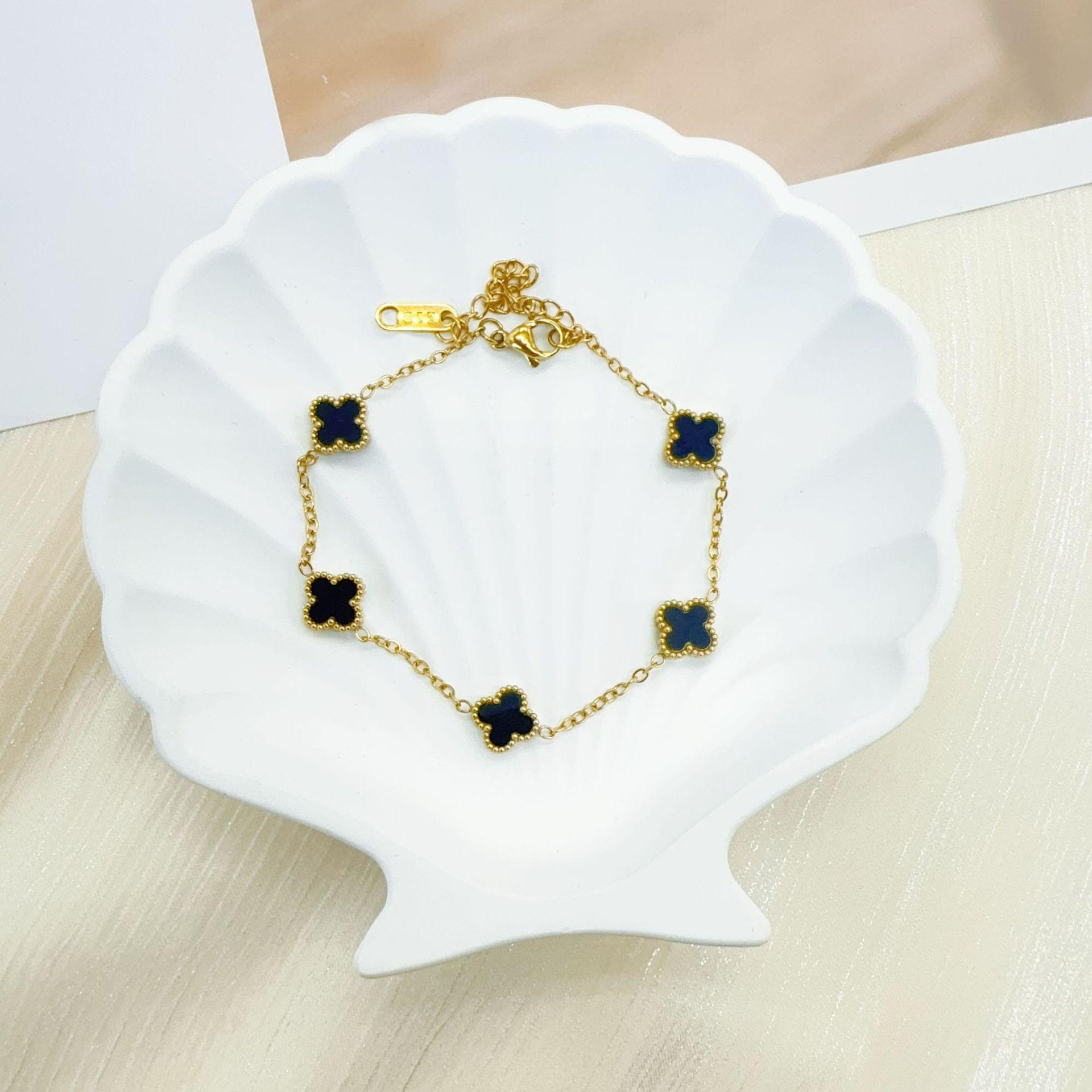 

9mm Delicate Version Of The 18K Four-Leaf Clover Bracelet Women Do Not Lose Color Senior Sense Bracelet Jewelry