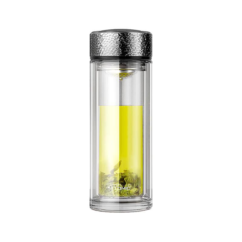 TOMIC Double-Wall Tea Infuser Glass Bottle