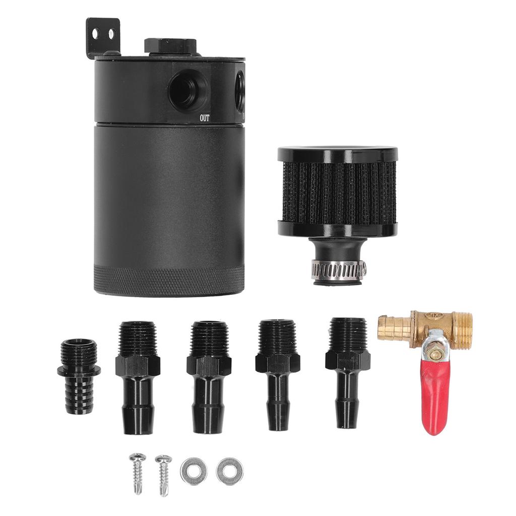 Oil Catch Tank Black Environmentally Friendly Highly Effective Air Oil Separator Tank Reservoir Kit Universal for Cars