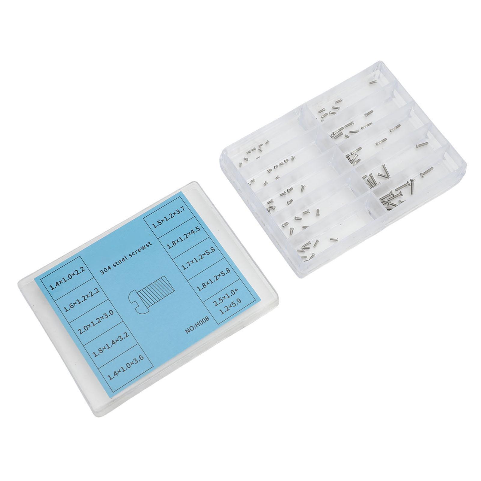 

Mini Screw Kit Tiny Self Tapping H Shaped Electronic Screws Assortment Kit for Sunglasses Watch Repair Stainless Steel