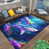 Colorful Sharks Underwater Scene Carpet with Vibrant Coral Design Suitable for use as an anti-slip for living room bedroom sofas