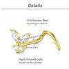 316 Stainless Steel  Rod Nose Ring with Butterfly Moon Design Trendy Unisex Gift Body Jewelry